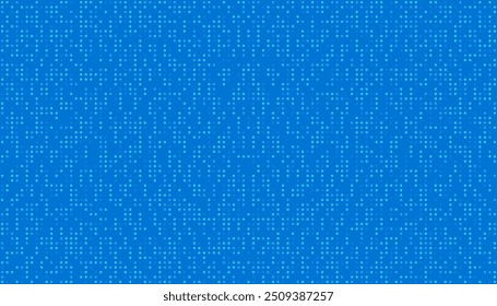 Fondo de lunares azules al azar en estilo vintage sin fisuras. Delicado patrón de punto de rejilla de semitono. Textura digital geométrica. Diseño de puntos de aprendizaje en Braille.