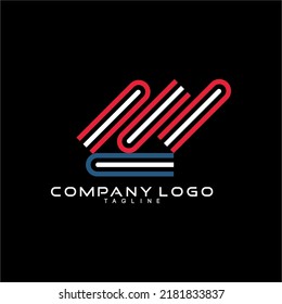 Random book stack logo template vector
