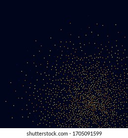 Random Bridal Backdrop. Foil Border. Fluid Birthday Card. Vector Round Bokeh. Abstract Iridescent Background. Gold Confetti on Black. Isolated Golden Dust Particles. Geometric Anniversary Backdrop.