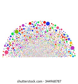 Random Bubble Semisphere vector illustration. Style is bright multicolored flat circles, white background.