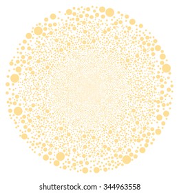 Random Bubble Sphere vector illustration. Style is yellow flat circles, white background.
