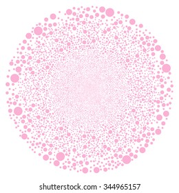 Random Bubble Sphere vector illustration. Style is pink flat circles, white background.