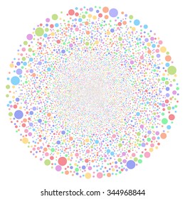 Random Bubble Sphere vector illustration. Style is bright multicolored flat circles, white background.