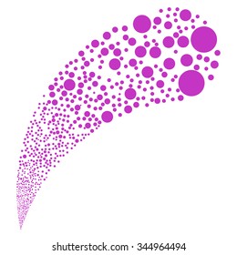 Random Bubble Stream vector illustration. Style is violet flat circles, white background.