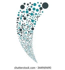 Random Bubble Stream vector illustration. Style is soft blue bicolor flat circles, white background.