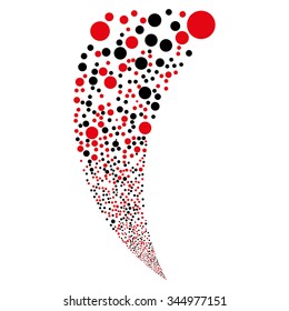 Random Bubble Stream vector illustration. Style is intensive red and black bicolor flat circles, white background.