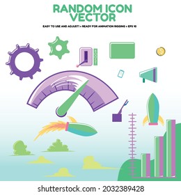 Random business, management and idea. Icon vector with cartoon cute style EPS10