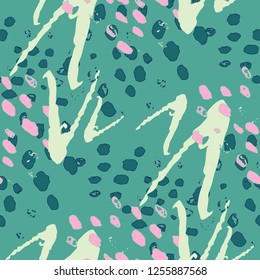 Random Camouflage Pattern With Irregular Watercolor Brush Strokes.  Lavender Vector Seamless Camouflage Pattern. Hand Drawn Chevron Lines Spots. Rhythmic Brush Paint Repeat. Watercolor Organic Shapes