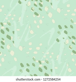 Random Camouflage Pattern With Irregular Watercolor Brush Strokes.  Vector Seamless Camouflage Pattern. Hand Drawn Chevron Lines Spots. Mint Dynamic Brush Paint Repeat. Watercolor Organic Shapes