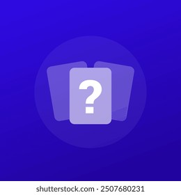 random, chance icon with cards, transparent design