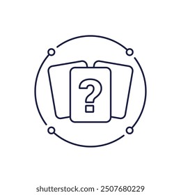 random or chance line icon with cards