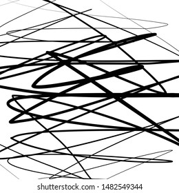 random chaos asymmetric lines black isolated on white art abstract wallpaper concept for web and print chaotic pattern vector background