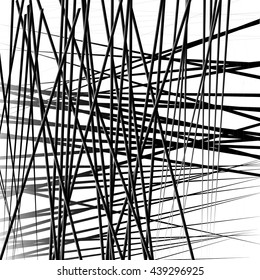 Random, chaotic grayscale, monochrome geometric texture. Abstract modern, contemporary art