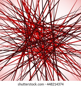 Random chaotic intersecting lines. Geometric vector illustration. Abstract texture, pattern.