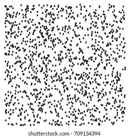 Random, chaotic, irregular circles, dots. Black and white vector illustration. The element of design to create layouts, backgrounds, patterns