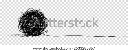 Random chaotic line isolated on white background