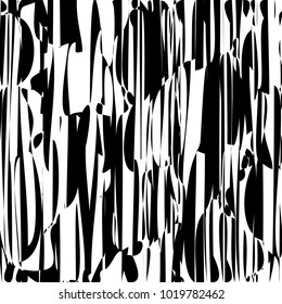Random Chaotic Lines Abstract Geometric Pattern  Texture, Modern, Contemporary Art Illustration with Black White Striped Lines, Wavy, Curving Distortion Effect, Bending, Warped Lines
