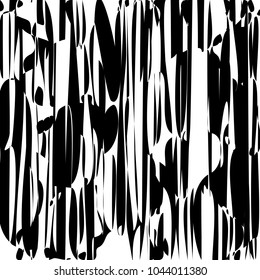 Random Chaotic Lines Abstract Geometric Pattern  Texture, Modern, Contemporary Art Illustration with Black White Striped Lines, Wavy, Curving Distortion Effect, Bending, Warped Lines