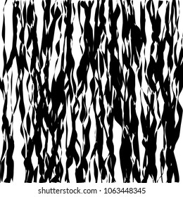 Random Chaotic Lines Abstract Geometric Pattern  Texture, Modern, Contemporary Art Illustration with Black White Striped Lines, Wavy, Curving Distortion Effect, Bending, Warped Lines