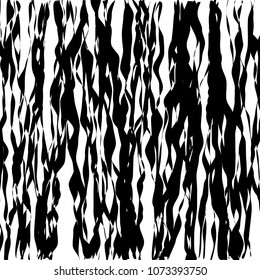 Random Chaotic Lines Abstract Geometric Pattern  Texture, Modern, Contemporary Art Illustration with Black White Striped Lines, Wavy, Curving Distortion Effect, Bending, Warped Lines