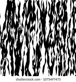 Random Chaotic Lines Abstract Geometric Pattern  Texture, Modern, Contemporary Art Illustration with Black White Striped Lines, Wavy, Curving Distortion Effect, Bending, Warped Lines