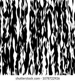 Random Chaotic Lines Abstract Geometric Pattern  Texture, Modern, Contemporary Art Illustration with Black White Striped Lines, Wavy, Curving Distortion Effect, Bending, Warped Lines