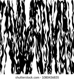 Líneas caóticas al azar Resumen Textura de patrón geométrico, Ilustración de arte contemporáneo con líneas rayadas blancas negras, onduladas, efectos de distorsión curvada, plegado, líneas retorcidas