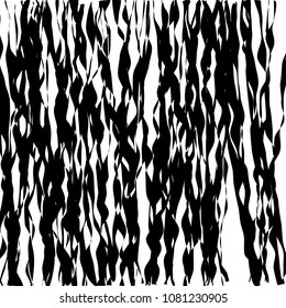 Random Chaotic Lines Abstract Geometric Pattern  Texture, Modern, Contemporary Art Illustration with Black White Striped Lines, Wavy, Curving Distortion Effect, Bending, Warped Lines