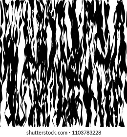 Random Chaotic Lines Abstract Geometric Pattern  Texture, Modern, Contemporary Art Illustration with Black White Striped Lines, Wavy, Curving Distortion Effect, Bending, Warped Lines