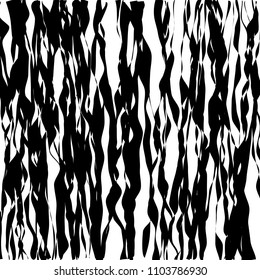 Random Chaotic Lines Abstract Geometric Pattern  Texture, Modern, Contemporary Art Illustration with Black White Striped Lines, Wavy, Curving Distortion Effect, Bending, Warped Lines