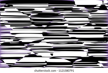 Random Chaotic Lines Abstract Geometric Pattern  Texture, Modern, Contemporary Art Illustration with Black White Striped Lines, Wavy, Curving Distortion Effect, Bending, Warped Lines