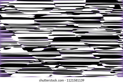 Líneas caóticas al azar Resumen Textura de patrón geométrico, Ilustración de arte contemporáneo con líneas rayadas blancas negras, onduladas, efectos de distorsión curvada, plegado, líneas retorcidas