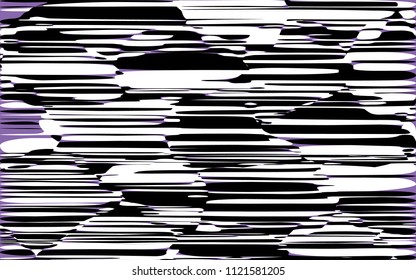 Random Chaotic Lines Abstrakte Geometrische Muster Textur, Moderne, Zeitgenössische Kunstillustration mit schwarz-weißen Streifen Linien, Wavy, Kurvur Verzerrungseffekt, Bending, gezwirnte Linien