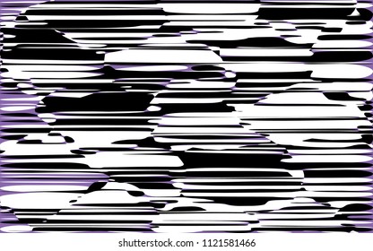 Random Chaotic Lines Abstract Geometric Pattern  Texture, Modern, Contemporary Art Illustration with Black White Striped Lines, Wavy, Curving Distortion Effect, Bending, Warped Lines