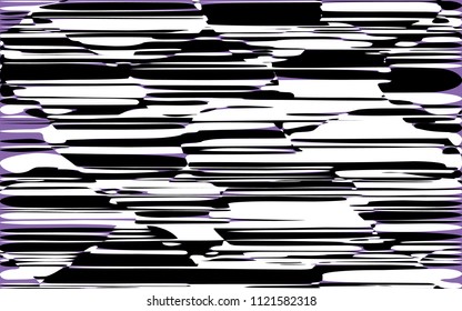 Random Chaotic Lines Abstrakte Geometrische Muster Textur, Moderne, Zeitgenössische Kunstillustration mit schwarz-weißen Streifen Linien, Wavy, Kurvur Verzerrungseffekt, Bending, gezwirnte Linien