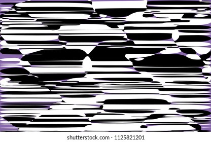 Líneas caóticas al azar Resumen Textura de patrón geométrico, Ilustración de arte contemporáneo con líneas rayadas blancas negras, onduladas, efectos de distorsión curvada, plegado, líneas retorcidas