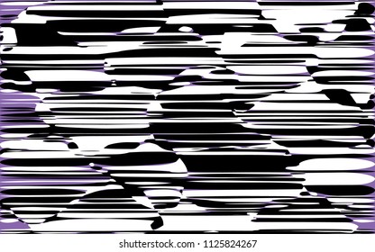 Random Chaotic Lines Abstract Geometric Pattern  Texture, Modern, Contemporary Art Illustration with Black White Striped Lines, Wavy, Curving Distortion Effect, Bending, Warped Lines