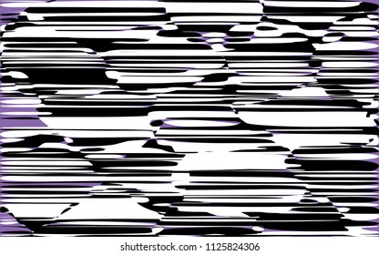 Random Chaotic Lines Abstract Geometric Pattern  Texture, Modern, Contemporary Art Illustration with Black White Striped Lines, Wavy, Curving Distortion Effect, Bending, Warped Lines