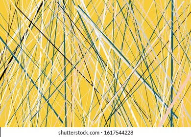 Random Chaotic Lines Abstract Geometric Pattern or Texture