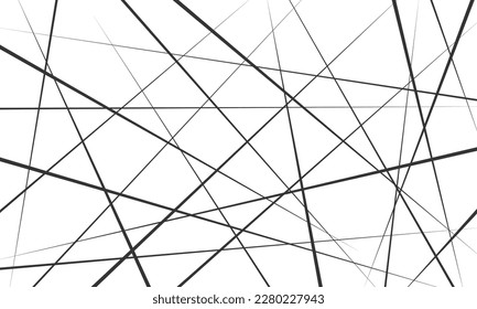 Random chaotic lines. Abstract geometric pattern. Outline monochrome texture.