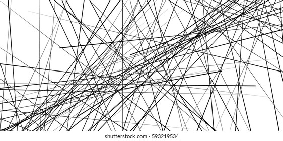 Random chaotic lines abstract geometric pattern / texture. Modern, contemporary art-like illustration