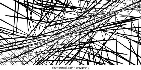 Random chaotic lines abstract geometric pattern / texture. Modern, contemporary art-like illustration