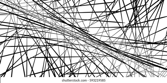 Random chaotic lines abstract geometric pattern / texture. Modern, contemporary art-like illustration