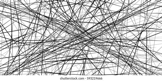 Random chaotic lines abstract geometric pattern / texture. Modern, contemporary art-like illustration