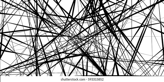 Random chaotic lines abstract geometric pattern / texture. Modern, contemporary art-like illustration