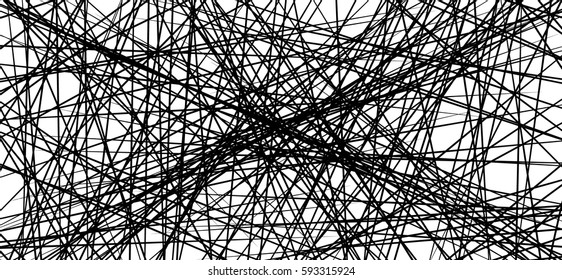 Random chaotic lines abstract geometric pattern / texture. Modern, contemporary art-like illustration
