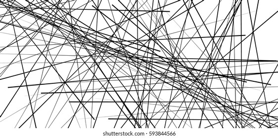 Random chaotic lines abstract geometric pattern / texture. Modern, contemporary art-like illustration