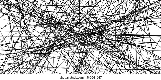 Random chaotic lines abstract geometric pattern / texture. Modern, contemporary art-like illustration