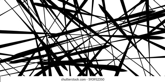 Random chaotic lines abstract geometric pattern / texture. Modern, contemporary art-like illustration