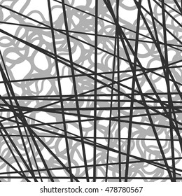 Random chaotic lines abstract grayscale texture / pattern